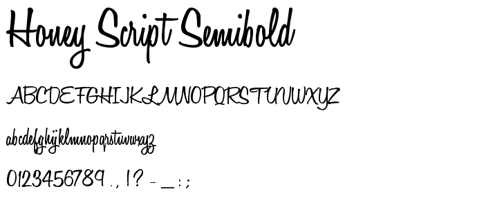 Honey Script SemiBold font